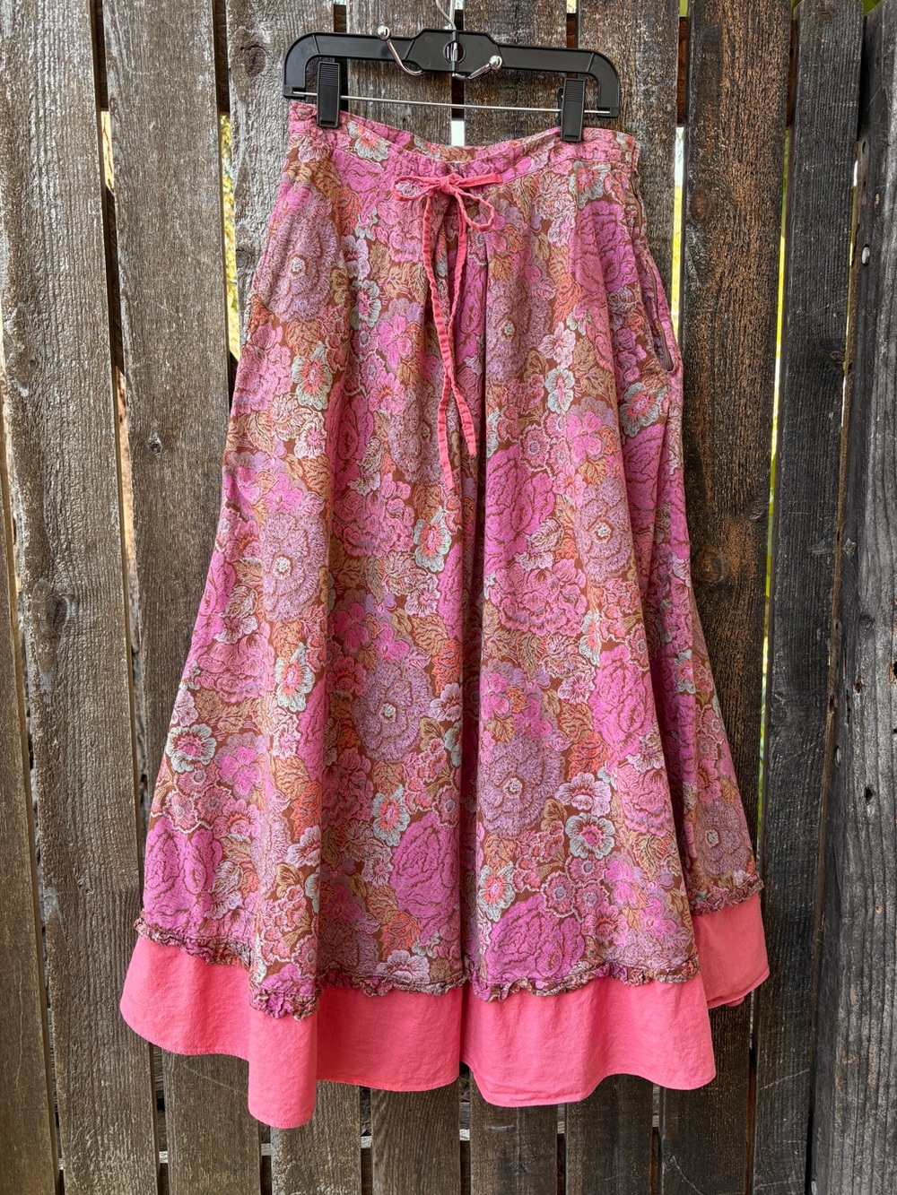 ABC Multex Creation-Suisse Vintage Cotton Floral Full Skirt Pink/Orange Sz 38